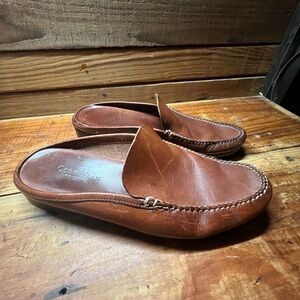Cole Haan Brown Leather Backless Moccasin Slip-On Loafers